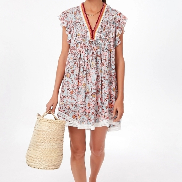 Tolani Elma Dress Floral Fringe Crochet - Picture 2 of 11